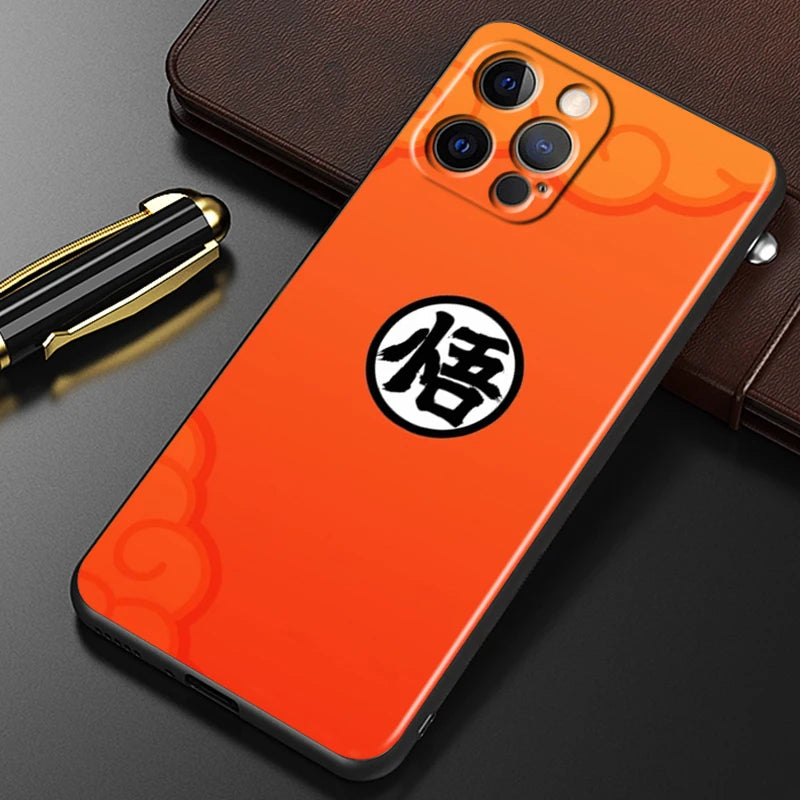 Coque iPhone Dragon Ball Kanji Go Orange
