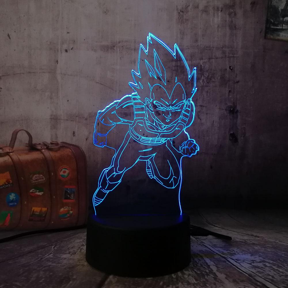 Lampe LED 3D Dragon Ball Prince Saiyan Vegeta